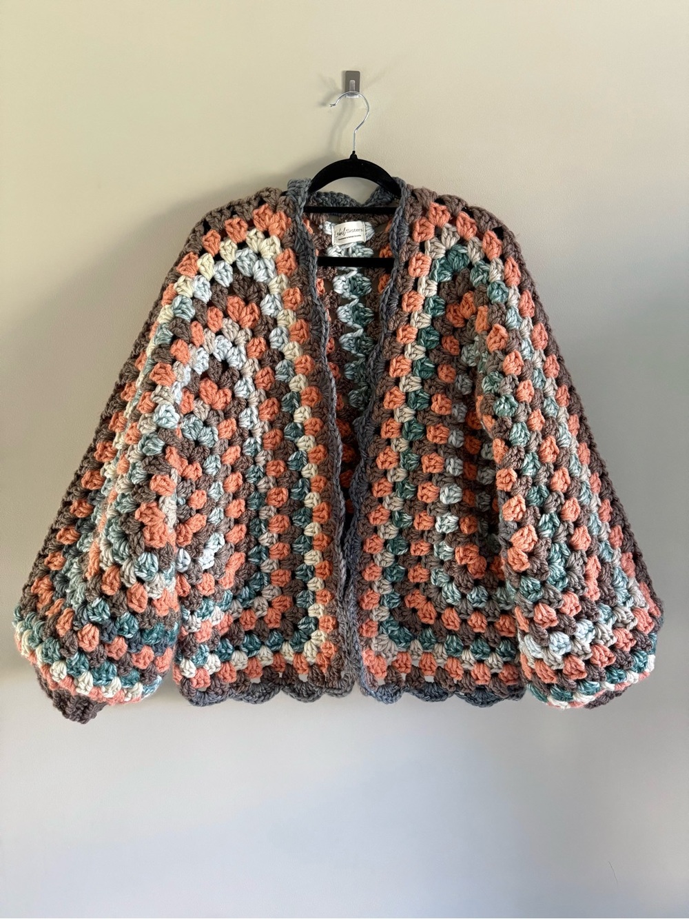⭐️ 17. Crochet HEXAGON Sweater -pumpkin- handmade re-spun recycled